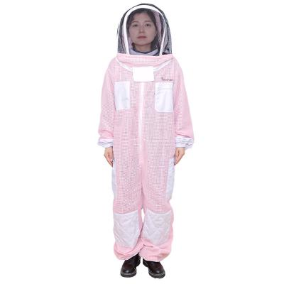 Hooded Breathable and Pink Beekeeping Protective Clothing With High Quality Zipper