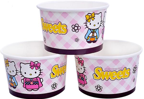 3oz 5oz Branded Ice Cream Cups / Bowls For Ice Cream Shop , Eco - Freindly Ink