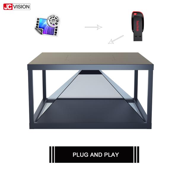 19 Hologram степени 3D экрана 360 LCD дюйма витрина пирамиды прозрачного стеклянная