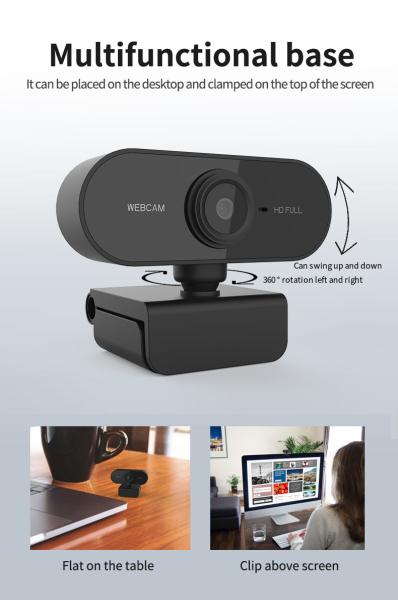 Plastic USB Computer Camera , Black Full HD 1080P USB Webcam