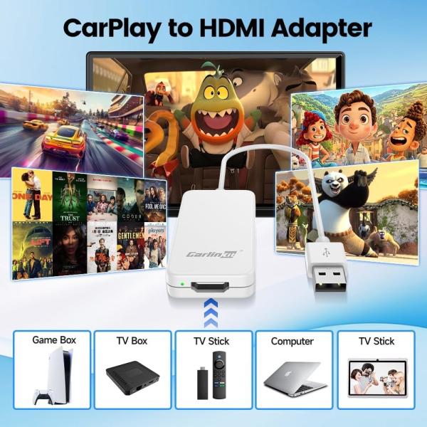Wired Carplay Upgrade HDMI HD2CP Carplay Android Auto Phone Link Carplay USB Adapter