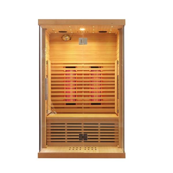 Full Spectrum And Carbon Heater Solid Wood 2 Person Infrared Sauna For Home