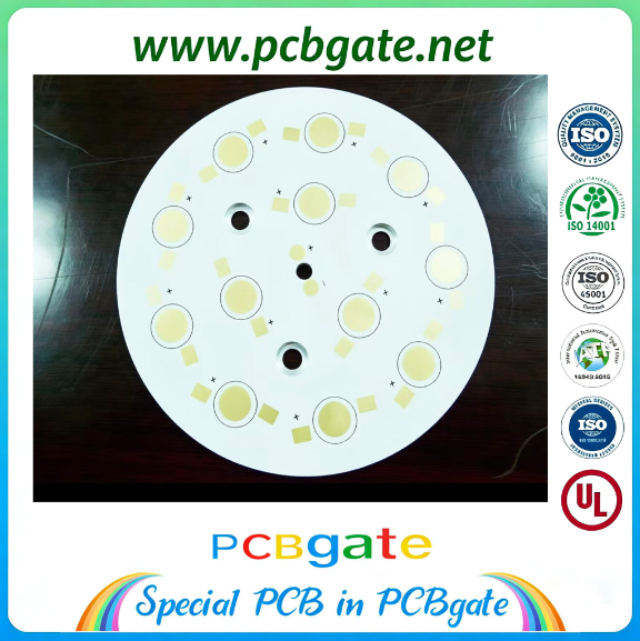 Multi-COB Round LED Aluminum PCB (MCPCB), High Thermal High-Power Spotlight/Ceiling Light Source Circuit Board