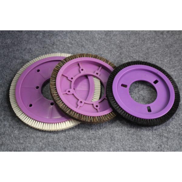 Stenter Machine Parts Tuyang Finishing Machine Spares Brush Wheel Purple Plastic Body White Nylon Hair