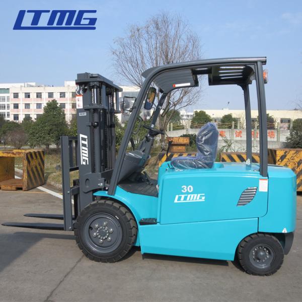 customized color 3 Ton Four Wheel Electric Forklift Truck For Loading & Unloading Cargo