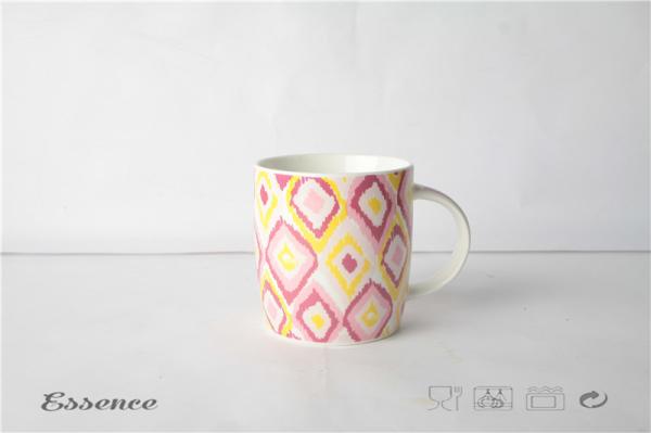 Bright Colorful Fine Bone China Mugs , Ceramic Travel Coffee Cup With Logo Printing