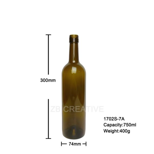 Modern Bordeaux Empty Glass Bottles 750ml Screw Top For Ready To Drink Wine 400g 1702S-7A
