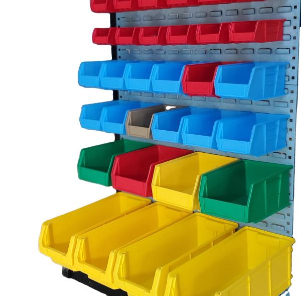 Plastic Shelf Bins Warehouse Stackable Hanging Bins Industrial Organize Storage
