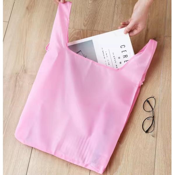 Promotional RPET Polyester Foldaway Shopping Bag Collapsible Reusable