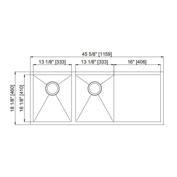 Кухонная раковина домочадца прямоугольная с управлением КК Драйнбоард стороны строгим/роскошной кухонной раковиной