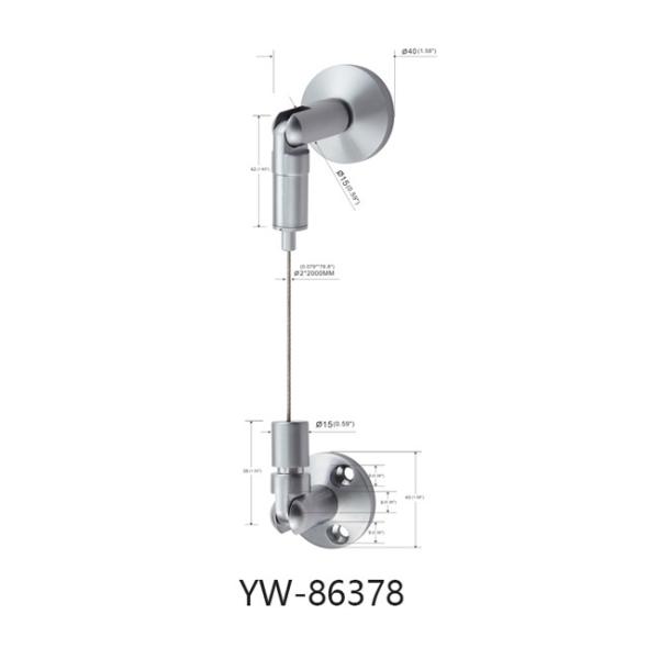 Estilingue da corda de fio de aço com laço e Lanyard Hooks 1.2*600mm YW86374