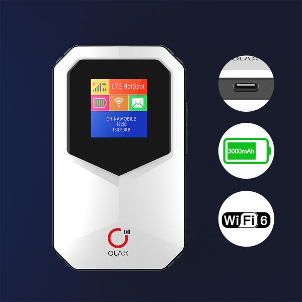 Routeur portable OLAX MT85 4G Wifi 6 avec batterie 3000mAh et emplacement pour carte SIM Routeur Wifi 6 de poche sans fil 4G