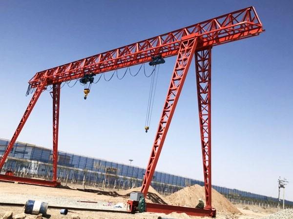 Outdoor MH Type Electric Hoist Gantry Crane Single Beam Wind Resistance