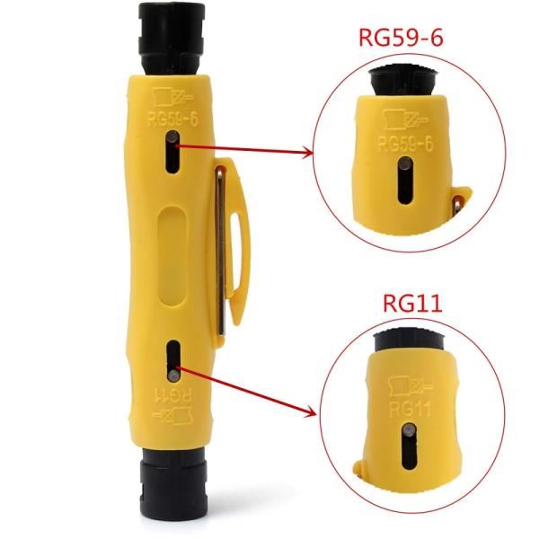 Triturador de cabo coaxial de duas lâminas de qualidade industrial com suporte OEM para RG59 RG6 RG7 RG11