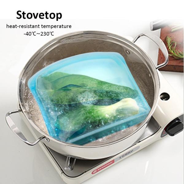 Sacs de conservation alimentaire réutilisables en silicone écologiques – Hermétiques, sans BPA et étanches – Sans danger pour le congélateur, le micro-ondes et le lave-vaisselle – Parfaits pour la préparation des repas, les restes, les aliments pour bébés et les voyages