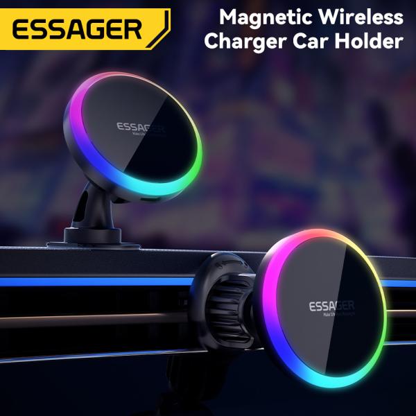 15W Wireless Charging Magnetic Car Phone Holder Essager ACPH004