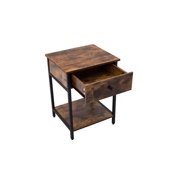 Customized Metal Timber Bedside Table Organizer Cabinet