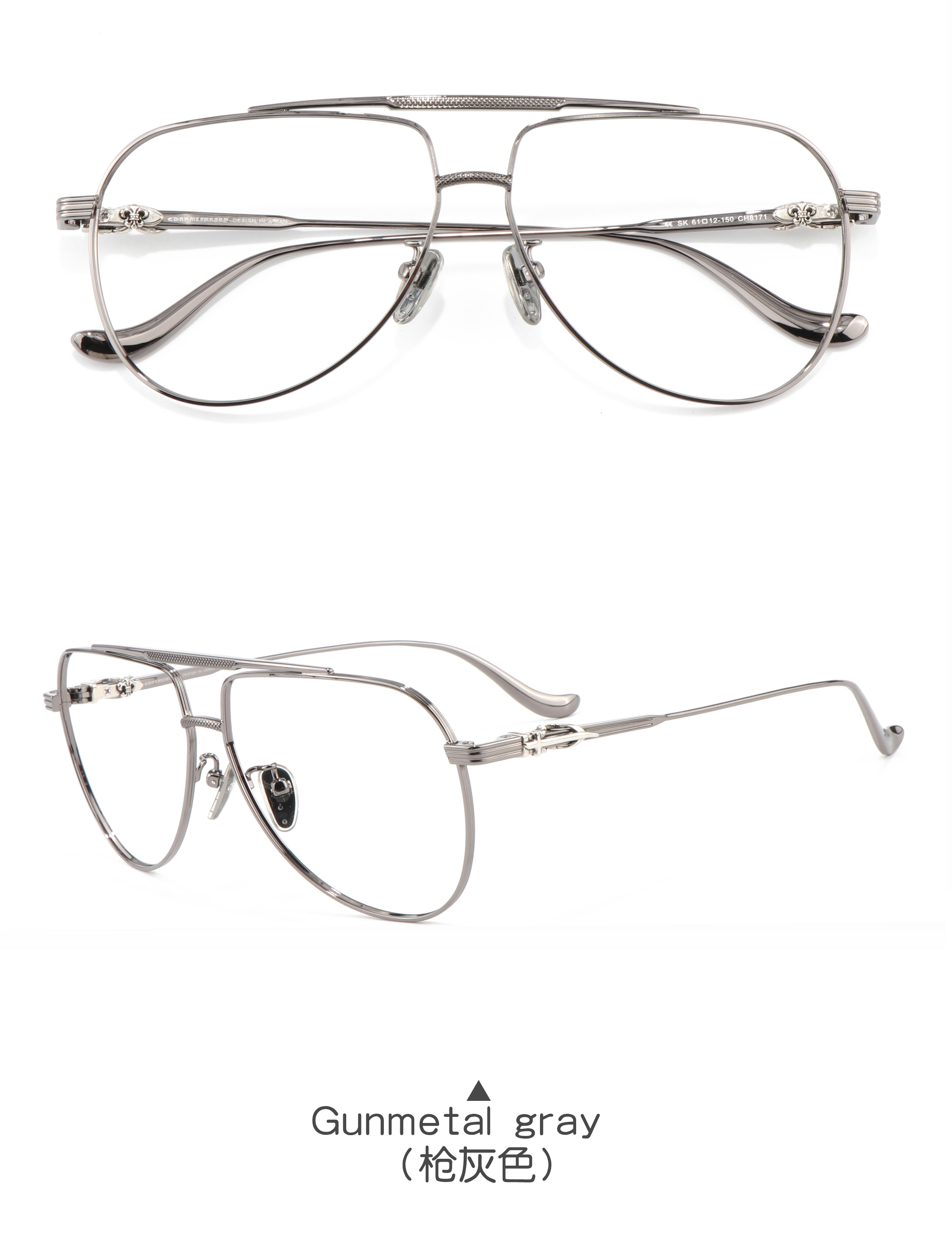 Latest Ultra Light Pure Titanium Optical Prescription Good Quality Double Glass Frame Motorcycle Medical Glasses Frame for Women