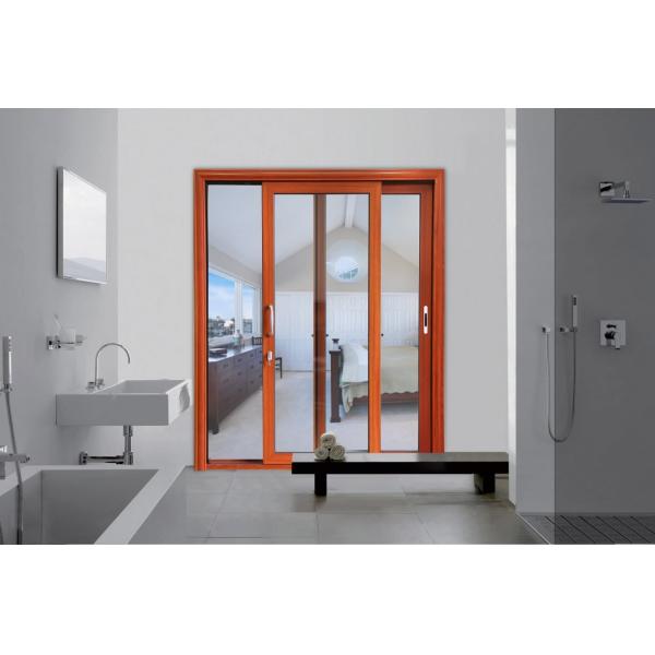 Porte coulissante à profil en aluminium robuste personnalisable avec verre trempé
