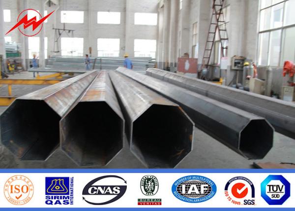 Polygon Single Circuit 18m Electric Power Pole For Distribution Line Project