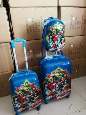 Detachable Strap Kids Cartoon Luggage Suitcases Durable Blue Color