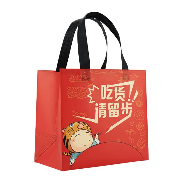 PP Polypropylene Non Woven Take Away Bags Handled With Lamination