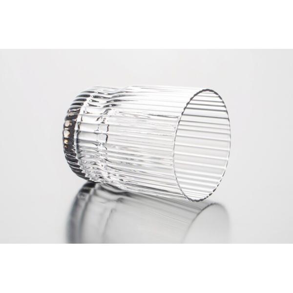 Ripple 12 Ounce Glass Drinking Cups 341ml Ribbed Vertical Striped Glass Tumblers