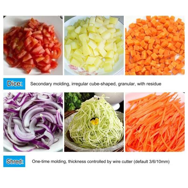 Commercial Vegetable Dicer with 300KG/H Capacity and 1-10mm Thickness Adjustment