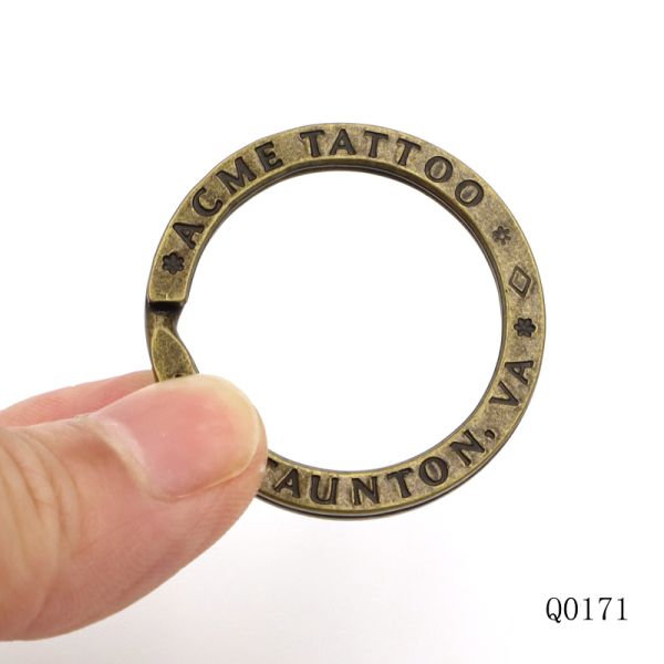 25 mm Antique Brass Split Rings Custom Logo Split Key Chain Ring