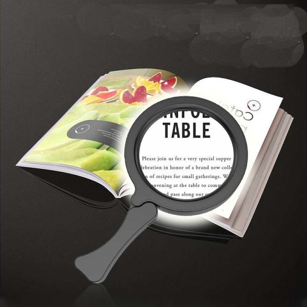 Multi-functional Handheld Three-fold LED Acrylic Lens 17 White LED Scale for Reading