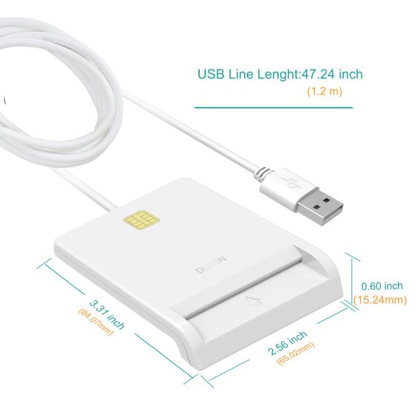 2025 New Launched Products White Id Usb Universal Smart Card Reader