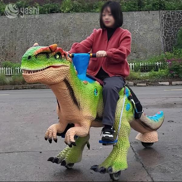 Animated Realistic Dinosaur Sculpture Electric Ride On Vehicle