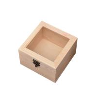 Unfinished Acrylic Top  Wooden Packaging Box Decorations Jewelry Wooden Display Box