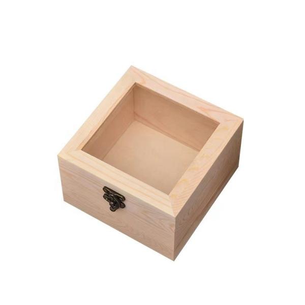 Unfinished Acrylic Top  Wooden Packaging Box Decorations Jewelry Wooden Display Box