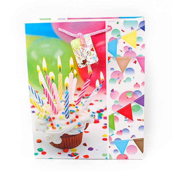 Custom paper shopping bags logo coated birthday present paper bag