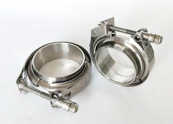 T Type Single Bolt Exhaust Auto Spare Parts V Band Stainless Steel Clamp With Flange