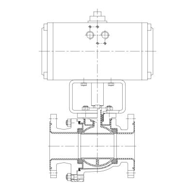 Fluorine Lining Ball Valves Two Piece Cast Type For Strong Corrosive Fluid