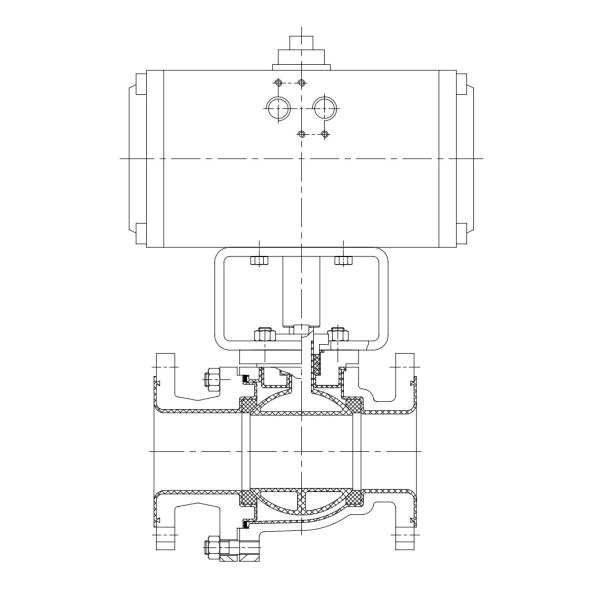 Fluorine Lining Ball Valves Two Piece Cast Type For Strong Corrosive Fluid