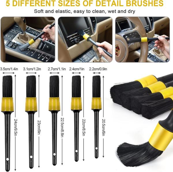 Car Cleaning Tools Kit, Car Detailing Kit, Car Detailing Brush Set with Carry Bag, Auto Drill Brush Car Wash Kit