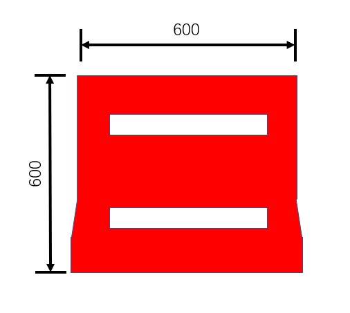 Вращательный отливая в форму барьер дороги продуктов (КРАСНОЕ) 600x600