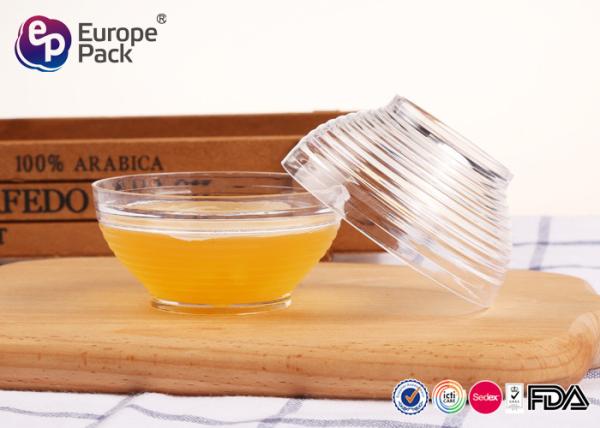 Food Grade Washable Plastic Round Dessert Cups 3Oz Clear Plastic Salad Bowls