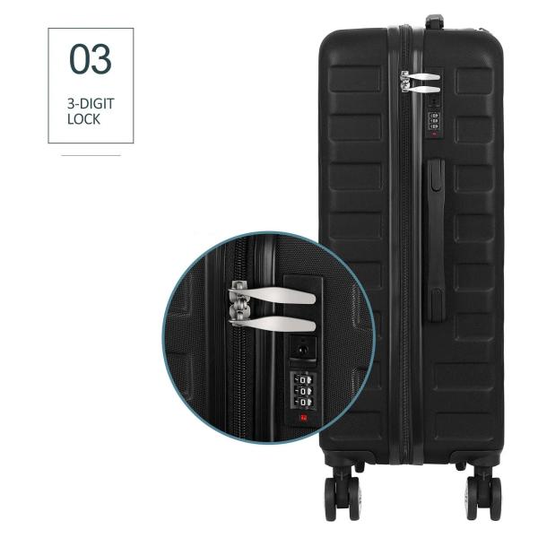Durable Silent Wheels 5 Piece Luggage Set Hard Shell 12/14/20/24/28