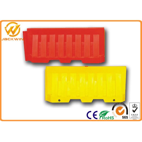 2000*800Mm Plastic Jersey Barrier / Flood Water Filled Barriers Yellow Red White
