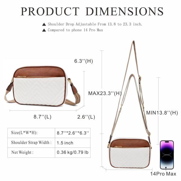 HOT QUILTED EMBROIDERY CHECK COLOR MATCHING VINTAGE SHOULDER BAG ZIPPER STRAP CROSSBODY BAG PURSE SMALL SQUARE BAG
