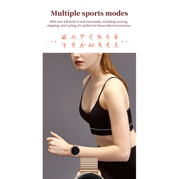 Bluetooth Call Sports Fitness Bracelet Waterproof Music Heart Rate Sleep Lady Health Smartwatch