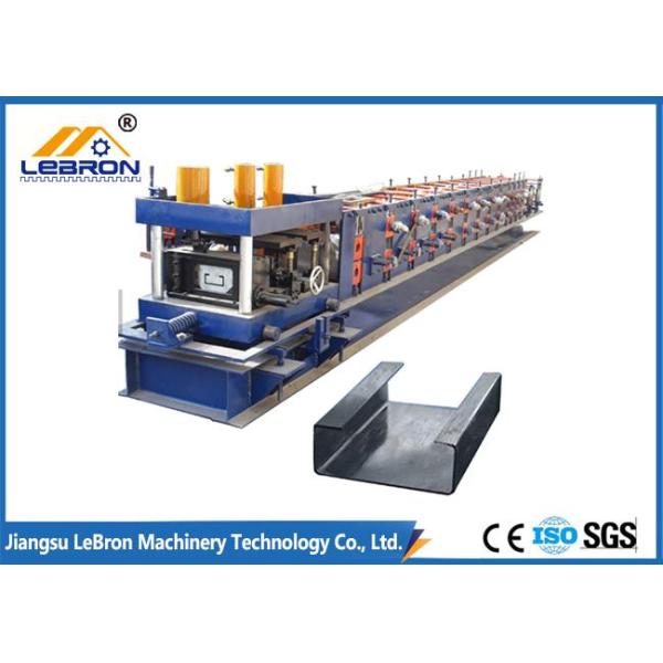 Blue Color C Z Purlin Roll Forming Machine No.45 Steel Coated With Chromed Treatment