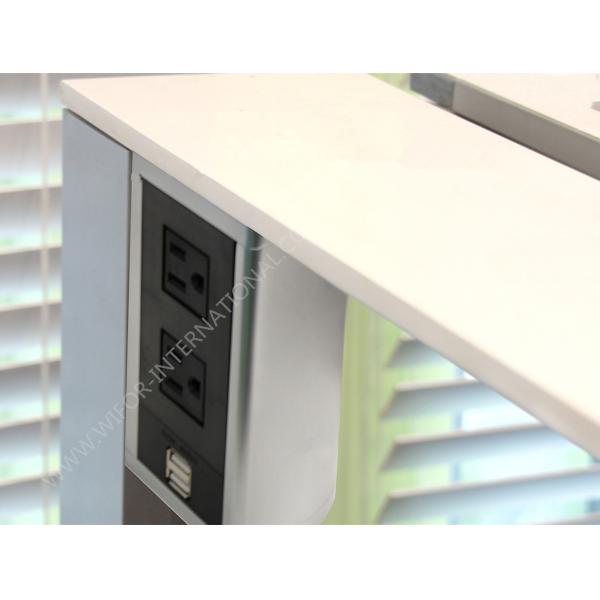 110 - 250V Aluminum Edge Desk Mountable Power Strip Silver Or Black Color