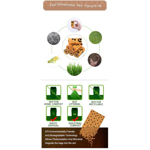 Customize Logo Pet Poop Clean Bags EPI Biodegradable Dog Cat Waste Garbage Bags 315 Count