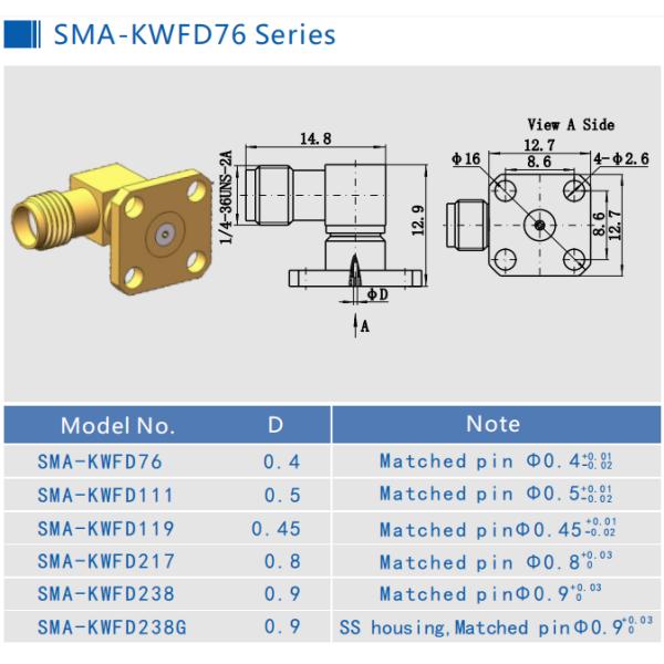 SMA Interconnect Jack Female RF Connectors With Receptacle