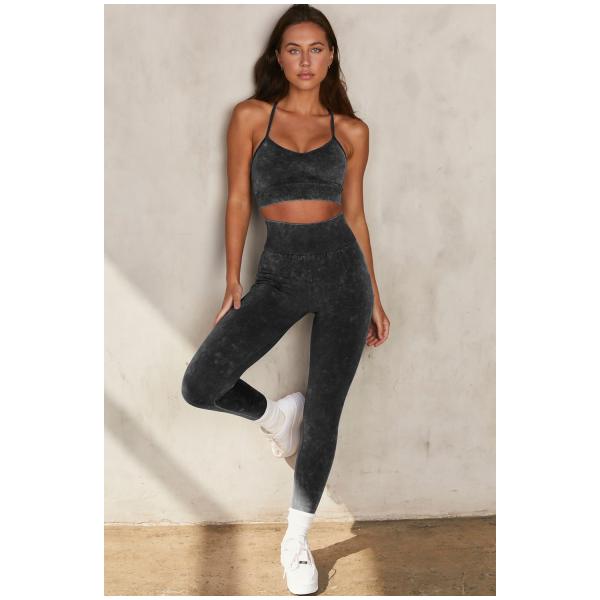 Oem Factory Manufacturer Custom Logo Seamless 2 Piece Yoga Set Lightweight High Waist Training Tights